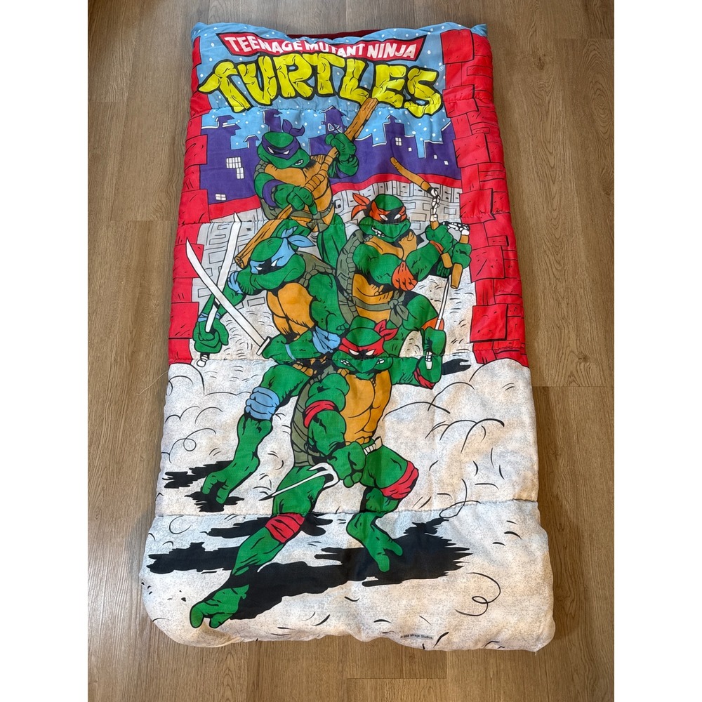 Vintage 1988 Mirage Studios TMNT Sleeping Bag Kids 54x28 Multi Color